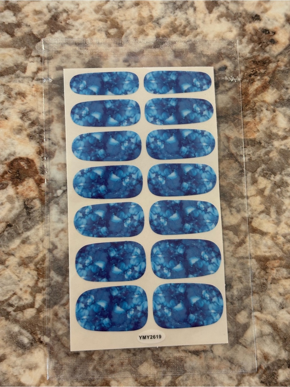 Blue Marble Phone Nail Stickers